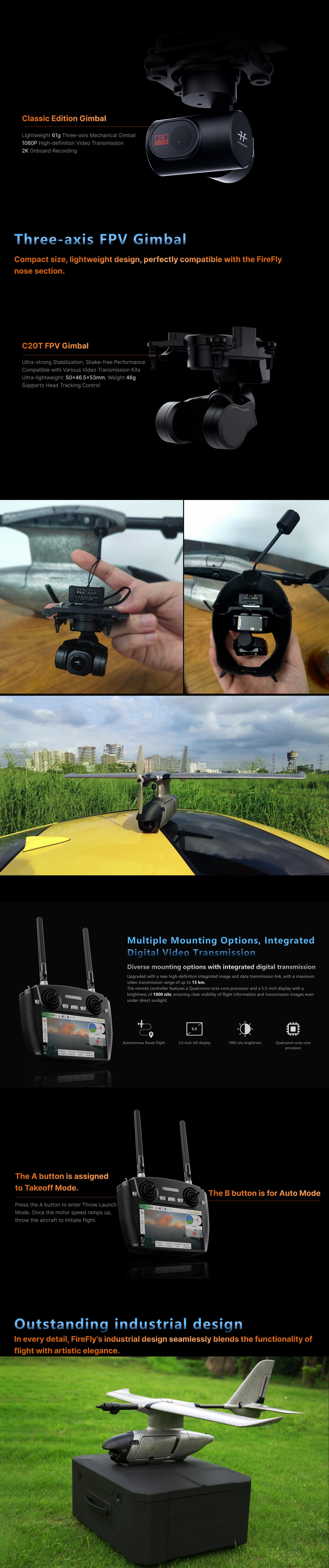 FireFly2 Hand-Launched Fixed-Wing FPV Drone(Upgraded)
